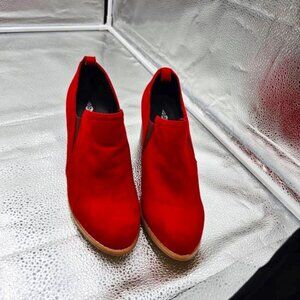 Jolimall Bright Red Heeled Booties